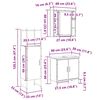vidaXL Baderomsinnredningssett med hylle 3 pcs Brun 60 x 30 x 60 cm