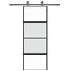 vidaXL Skyvedør svart 76x205 cm herdet glass og aluminium
