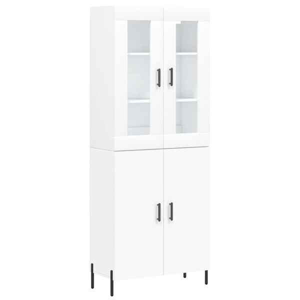 vidaXL Highboard hvit 69,5x34x180 cm konstruert tre