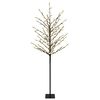 vidaXL LED-ball juletre Svart 18 x 18 x 150 cm St&aring;l 185 LED-lys