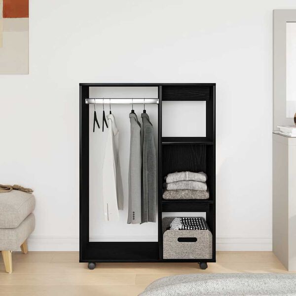 vidaXL Garderobe svart eik 80x40x110 cm konstruert tre