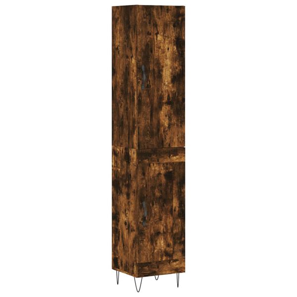 vidaXL Highboard r&oslash;kt eik 34,5x34x180 cm konstruert tre