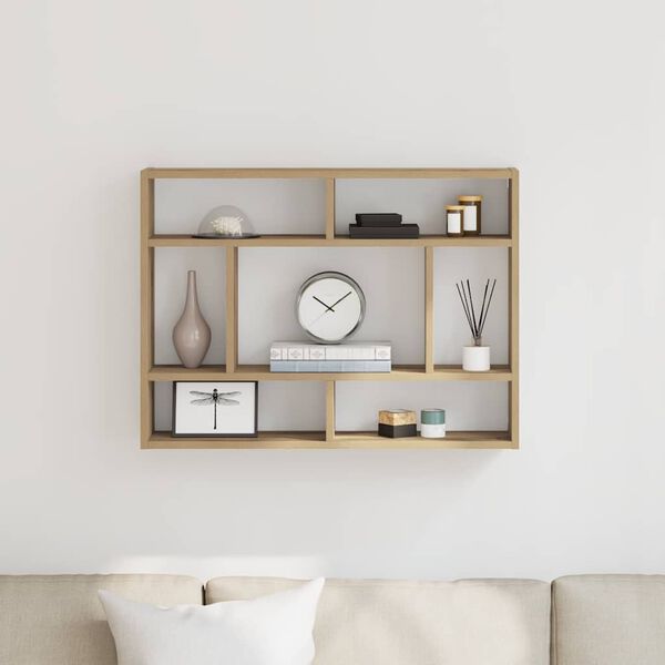 vidaXL Vegghylle artisan eik 75x16x55 cm konstruert tre