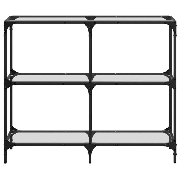 vidaXL Konsollbord med gjennomsiktig glassplate 98x30x81 cm stål