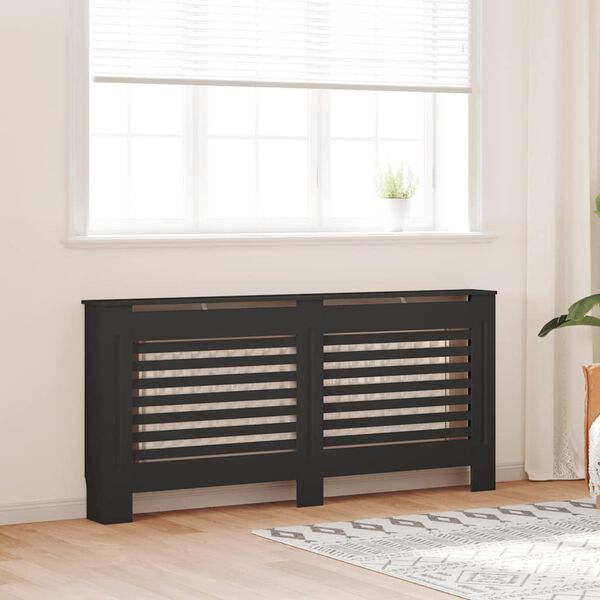 vidaXL Radiatordeksel svart 172x19x81,5 cm MDF