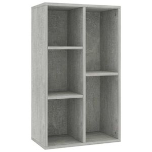 vidaXL Bokhylle/skjenk betonggr&aring; 50x25x80 cm konstruert tre