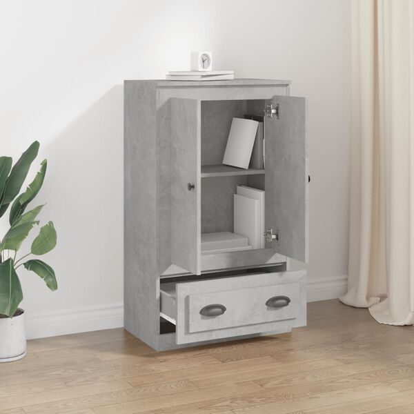 vidaXL Highboard betonggr&aring; 60x35,5x103,5 cm konstruert tre