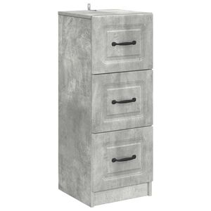 vidaXL Skuffeskap Betonggr&aring; 33 x 34,5 x 87 cm Konstruert tre