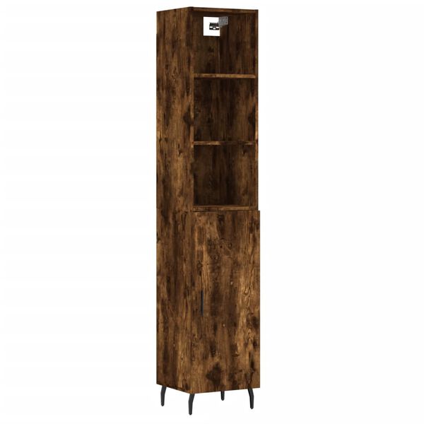 vidaXL Highboard r&oslash;kt eik 34,5x34x180 cm konstruert tre
