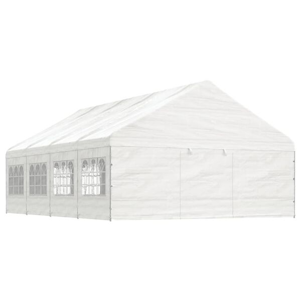 vidaXL Paviljong med tak hvit 8,92x5,88x3,75 m polyetylen