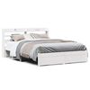 vidaXL Sengeramme med hodegavl hvit 150x200 cm heltre furu