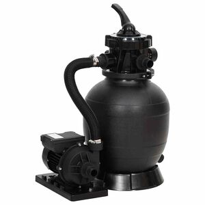vidaXL Sandfilter for basseng med 6-veis ventil svart