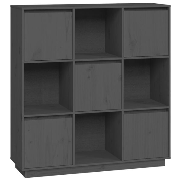 vidaXL Highboard grå 110,5x35x117 cm heltre furu