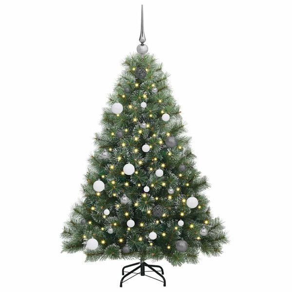 vidaXL Kunstig juletre med 150 LED med stativ gr&oslash;nn 150 cm PE og PVC