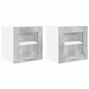 vidaXL Hengende skap med lagring Riga 2 pcs Betonggr&aring; 40 x 31 x 40 cm