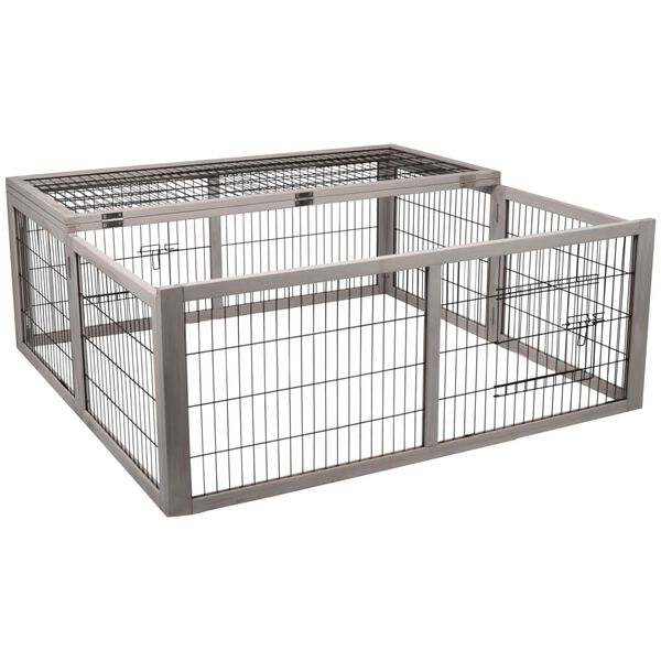 FLAMINGO Sammenleggbart kaninbur med 2 dører Mel 116x112x45 cm
