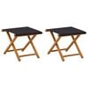 vidaXL Hage Stol 2 pcs Solid Eucalyptus Tre Svart