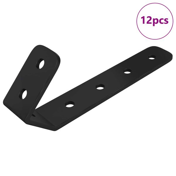 vidaXL Kroker 12 pcs Svart M5 x 110 mm Jern