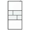 vidaXL Walk-in Dusjvegg Svart 80 x 195 x 0.5 cm Glass og Aluminium