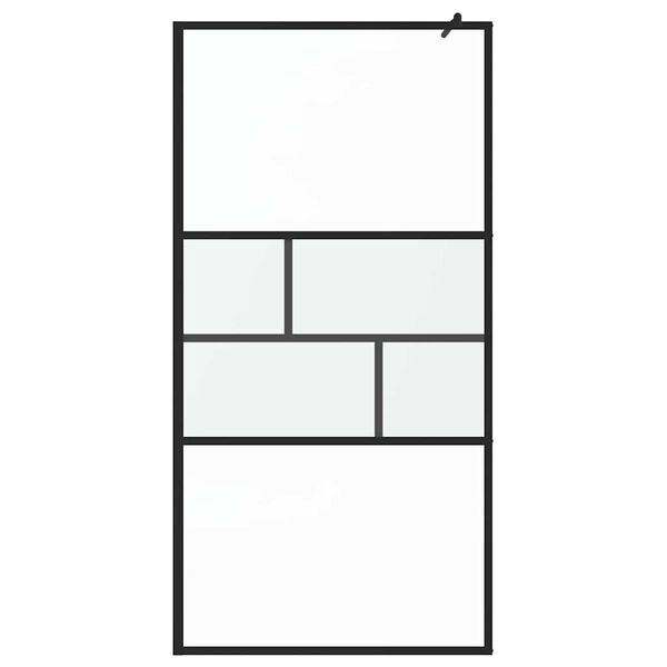 vidaXL Walk-in Dusjvegg Svart 80 x 195 x 0.5 cm Glass og Aluminium