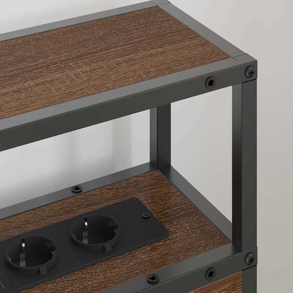 vidaXL Lagringshodegavl med hylle brun eik 90 cm Konstruert tre