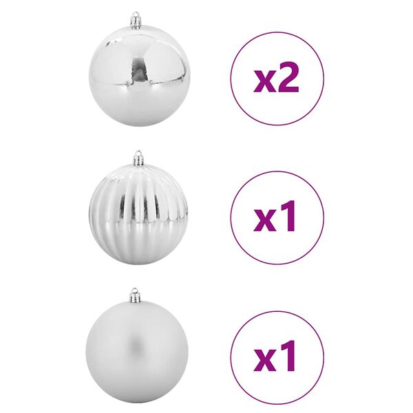 vidaXL Julekule Sett 4 pcs sølv Plast