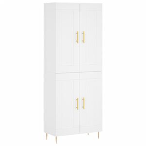 vidaXL Highboard hvit 69,5x34x180 cm konstruert tre