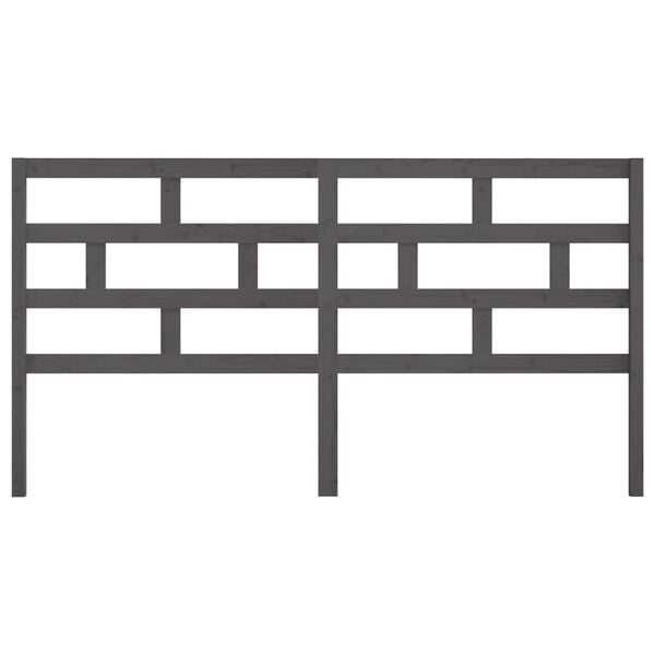 vidaXL Sengegavl gr&aring; 186x4x100 cm heltre furu