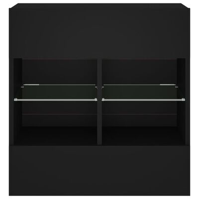 vidaXL Vegghengt TV-benk med LED svart 58,5x30x60,5 cm