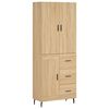 vidaXL Highboard sonoma eik 69,5x34x180 cm konstruert tre