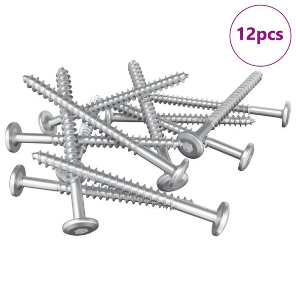 vidaXL Trefester 12 pcs s&oslash;lv M6 x 70 mm St&aring;l