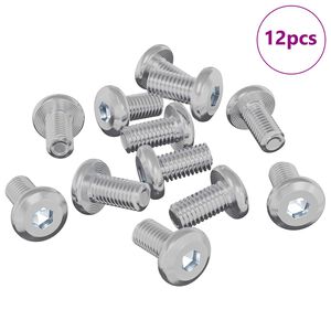 vidaXL L&aring;seskrue Ensfarget 12 pcs s&oslash;lv M6 x 12 mm St&aring;l