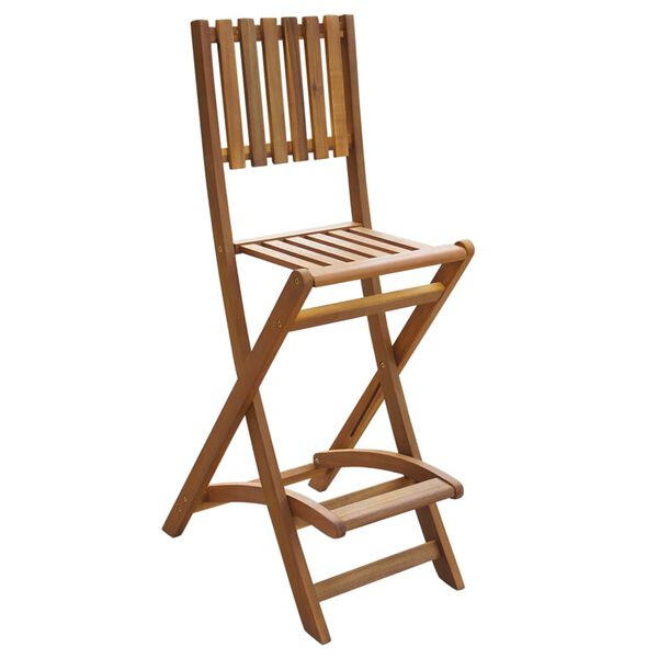 vidaXL Sammenleggbare barstoler 2 stk heltre akasie