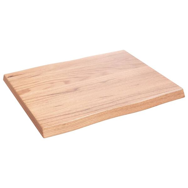 vidaXL Bordplate lysebrun 60x50x(2-4)cm behandlet heltre naturlig kant