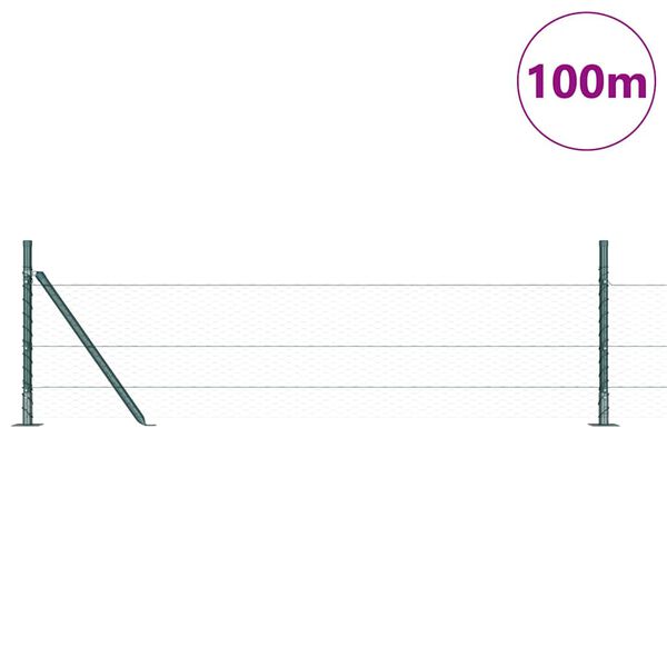 vidaXL Gjerdep&aring;le gr&oslash;nn 100 x 0,5 m (25 mm netting) St&aring;l og PVC