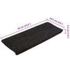 vidaXL Selvklebende trappematter 15 stk 65x24,5x3,5 cm antrasitt