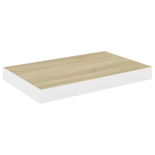 vidaXL Flytende vegghylle eik og hvit 40x23x3,8 cm MDF