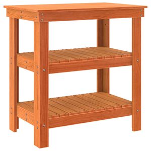 vidaXL Arbeidsbenk med hylle med lagring 78,5 x 50 x 80 cm Heltre furu