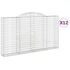vidaXL Gabionkurver buede 12 stk 300x30x160/180 cm galvanisert jern