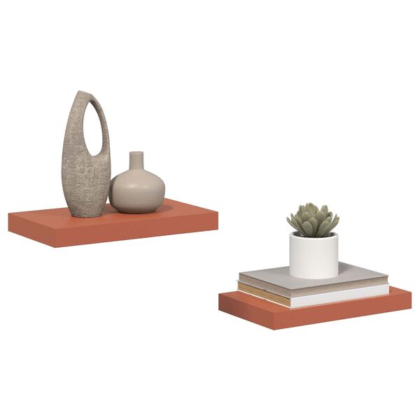 vidaXL Vegghylle Veggmontert 2 pcs R&oslash;d 40 x 23,5 x 4 cm Konstruert tre