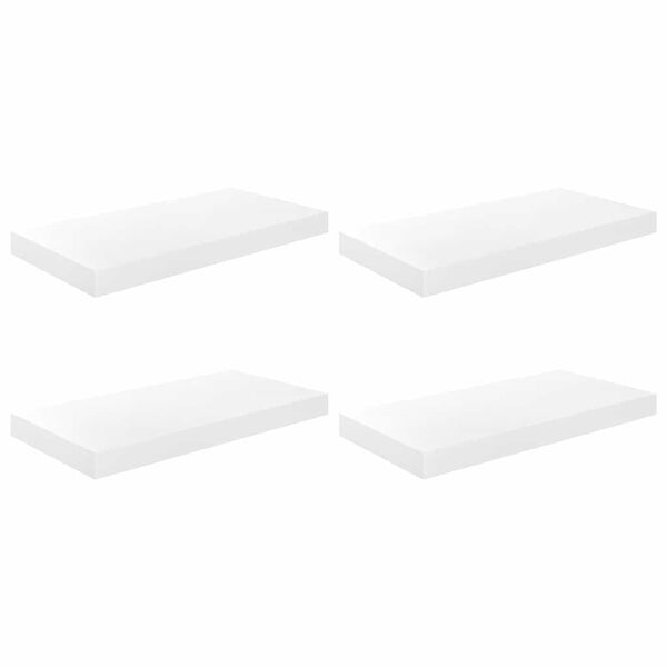 vidaXL Flytende vegghyller 4 stk h&oslash;yglans hvit 50x23x3,8 cm MDF