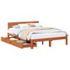 vidaXL Sengestamme med hodegjerde 3 pcs Vokset Brun Massiv furu