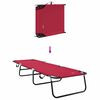 vidaXL Sammenleggbar solstol 2-person 2 pcs R&oslash;d 56 x 189 x 87cm stoff