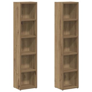 vidaXL CD-skap 2 stk artisan eik 21x16x93,5 cm konstruert tre