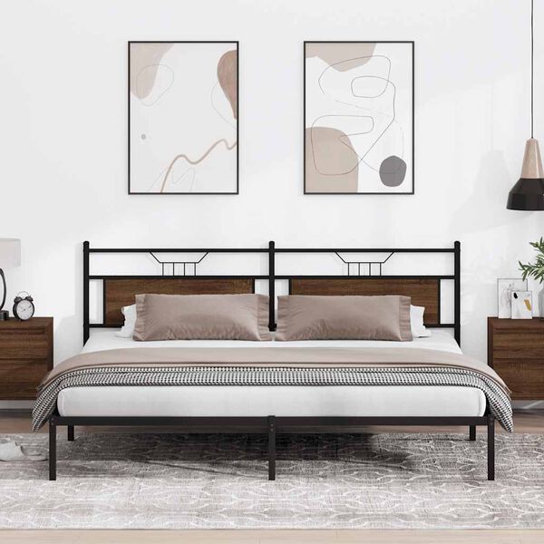 vidaXL Sengeramme uten madrass brun eik 193x201 cm konstruert tre