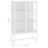 vidaXL Highboard hvit 80x35x135 cm st&aring;l og herdet glass