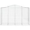 vidaXL Gabionkurver buede 20 stk 200x50x120/140 cm galvanisert jern