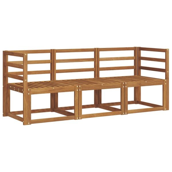 vidaXL Utend&oslash;rs sofa-sett 3 pcs Naturlig Solid akasietre