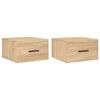 vidaXL Veggmontert nattbord 2 stk sonoma eik 35x35x20 cm