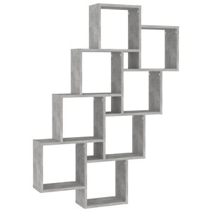 vidaXL Kubeformet vegghylle betonggr&aring; 90x15x119 cm konstruert tre